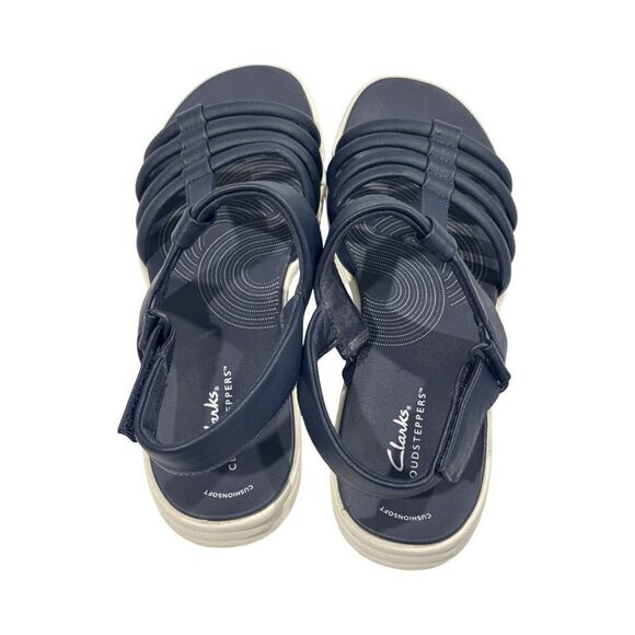 CLARKS CLOUD STEPPERS DRIFT EASE SANDAL. DARK NAVY - Picture 3 of 10